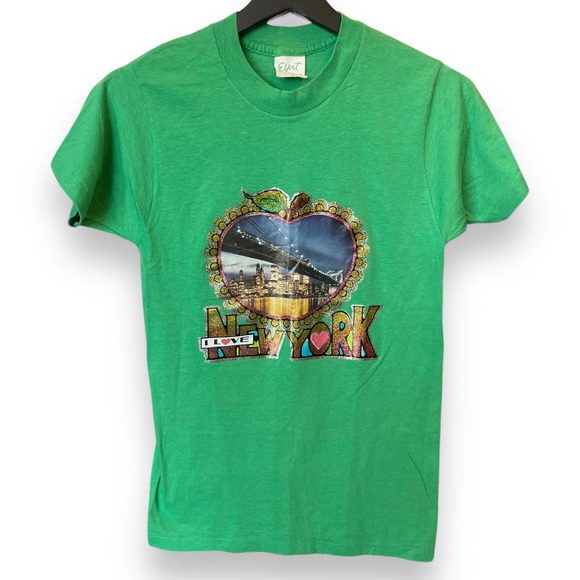 I Love New York NYC 70’s Vintage T-Shirt Iron On Tagged Small - Picture 1 of 2